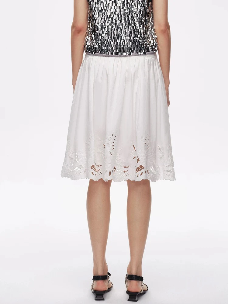 AVVENN 裙摆镂空半身裙