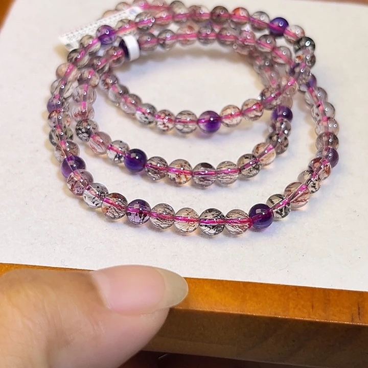 未镶嵌手链烟晶超七手链5.5mm