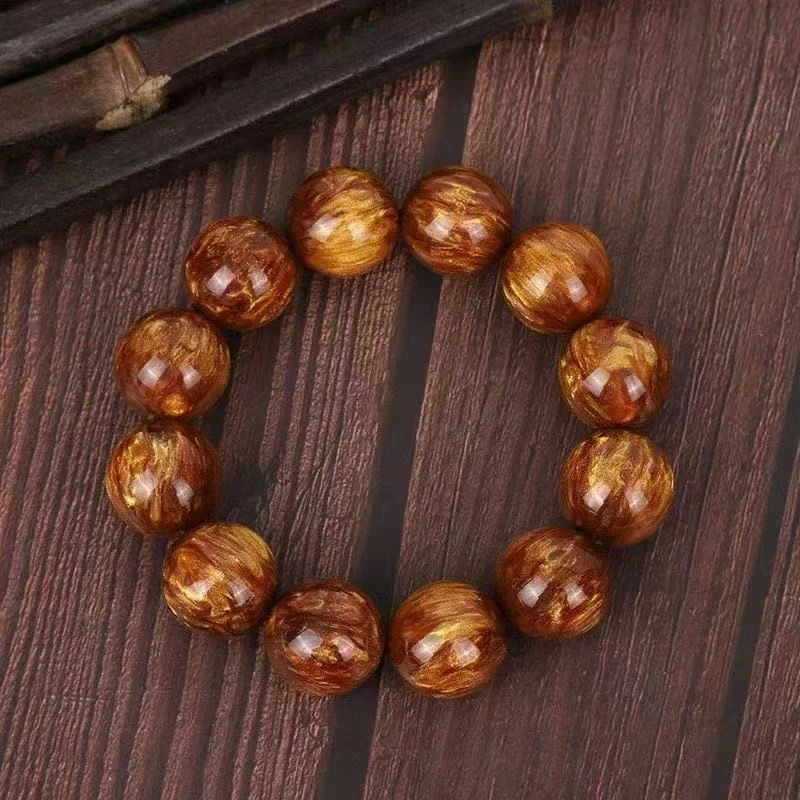 【陈鑫专属】深海满金丝纹柳柳圆珠手串 20mm A43-CH-1A