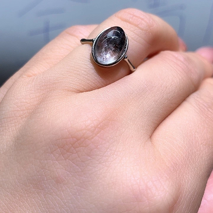 水晶银S925镶嵌戒指水晶