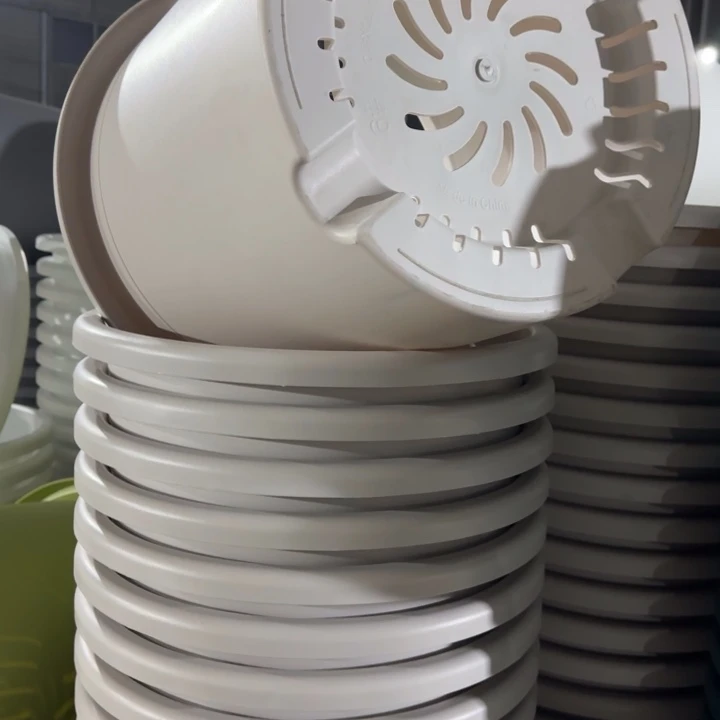 四季9号4个灰白色口径46高40花盆