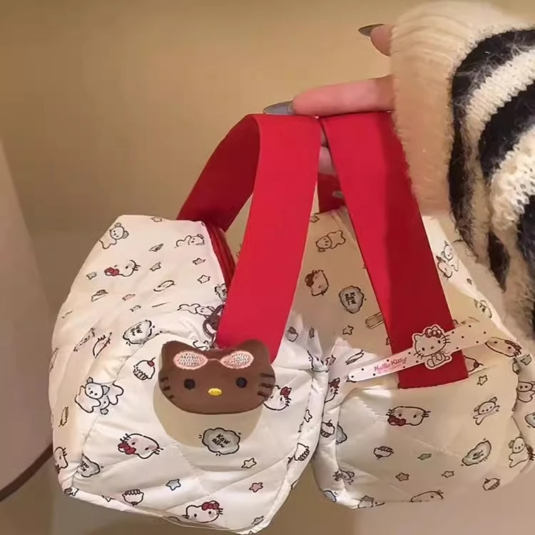 新款可爱Kitty凯蒂猫大容量化妆包便携外出收纳包洗漱包手提包女