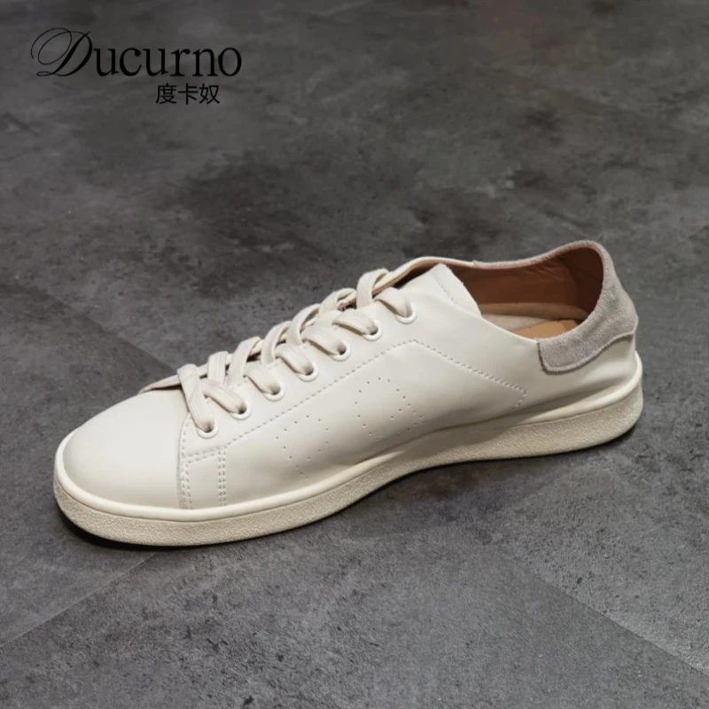 夏季潮流透气小白鞋低帮男鞋欧洲站复古水洗高端男士时尚商务板鞋