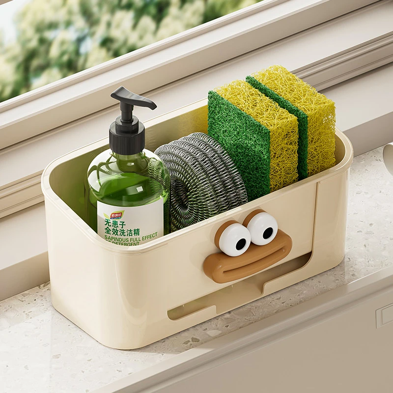 厨房置物架收纳沥水架免打孔多功能抹布架子水龙头水槽边神器