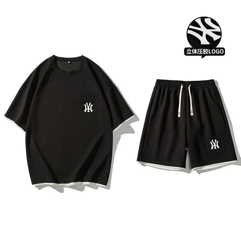 【澳门专柜正品】奥莱精选丨潮牌ins套装男短袖t恤夏季男生学生休