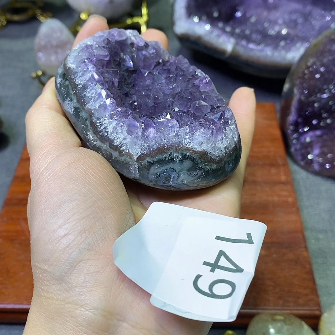 未镶嵌紫晶珠宝半成品