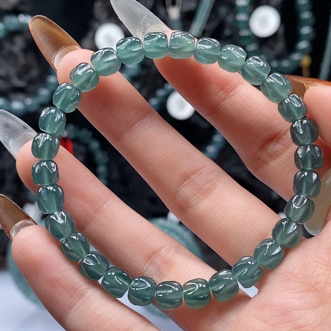 未镶嵌手链翡翠6.4mm百香籽手串