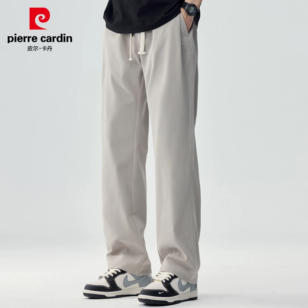 皮尔卡丹男士休闲裤2025夏季薄款宽松直筒阔腿裤潮流运动长裤子男