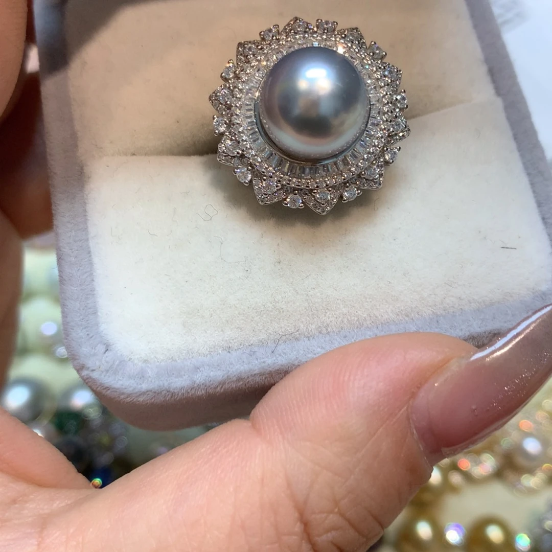 海水珍珠戒指银S925镶嵌