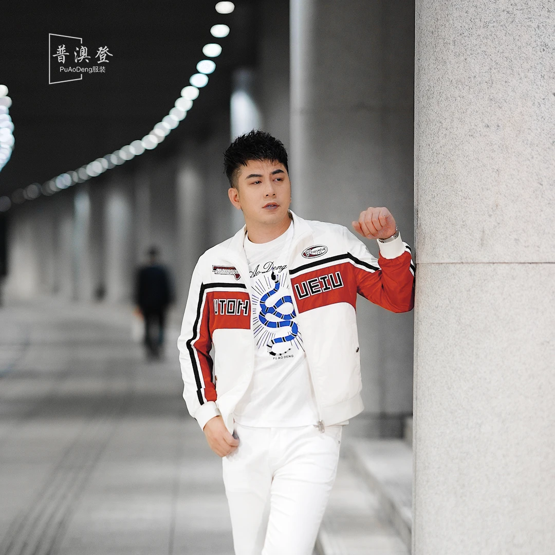 2025秋季新款男士时尚潮流百搭痞帅休闲字母拼接刺绣夹克外套