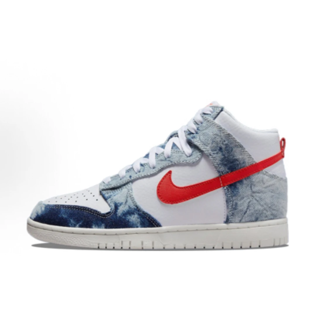 耐克NIKE牛仔布皮革 防滑耐磨轻便 高帮 板鞋 女款