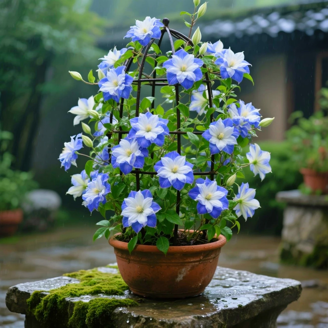 铁线莲爬藤植物庭院阳台耐寒花苗乌托邦绿植四季攀援花卉盆栽开花