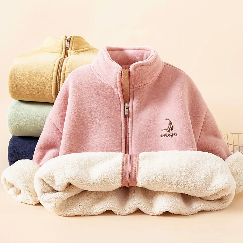 儿童奥粒绒外套冬季2025新款中大童羊羔绒保暖上衣儿童休闲外套