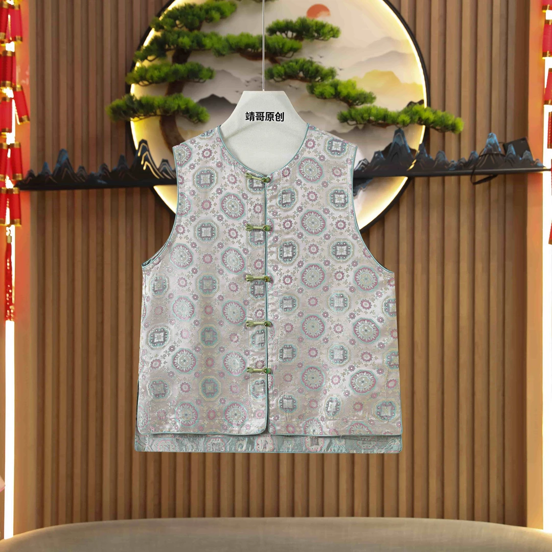 3.17马甲印花常规新中式提花女0335