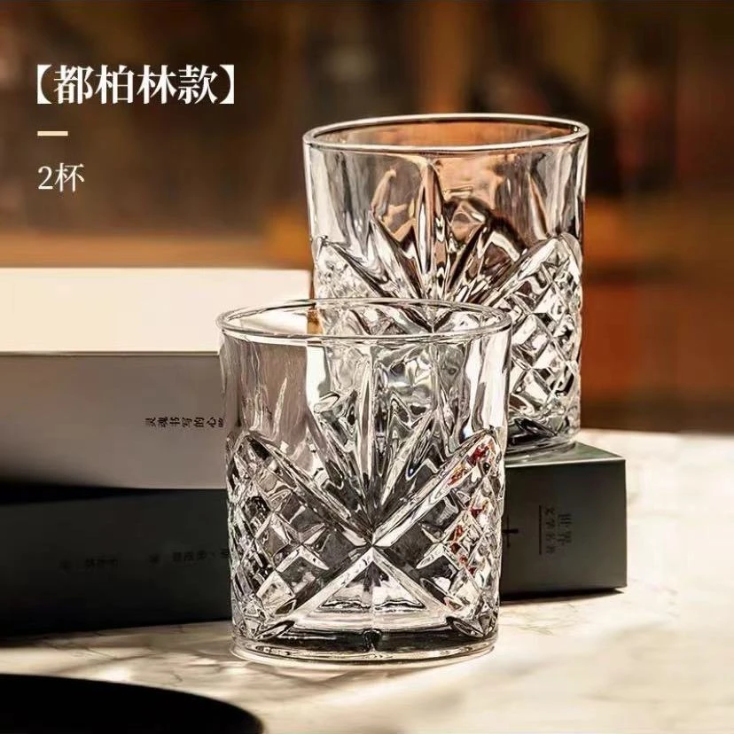 【拍一发四】欧式高档水晶玻璃威士忌杯复古水杯设计感加厚啤酒杯