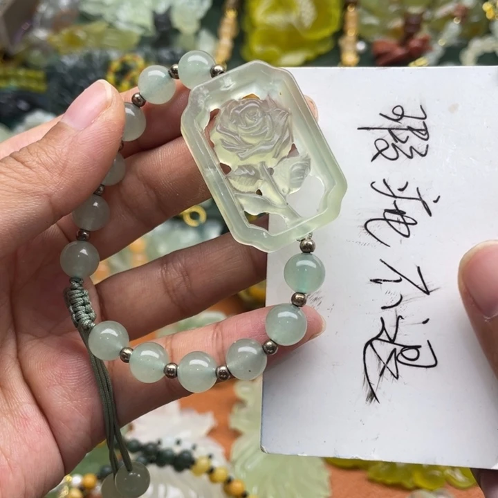 未镶嵌岫玉吊坠毛衣链锁骨链
