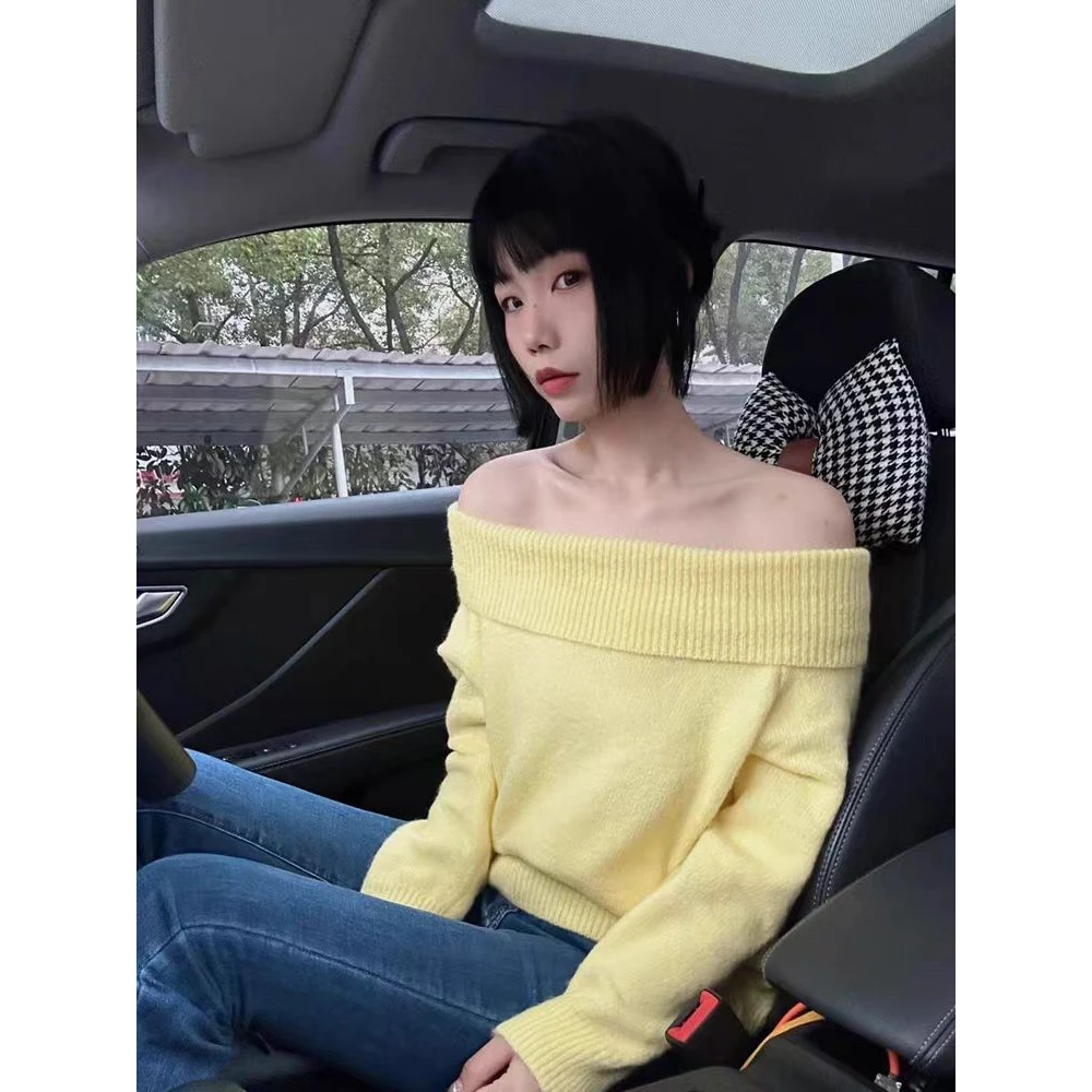 女生韩系ins衣服2025秋冬时尚简约软糯针织长袖上衣休闲裤套装