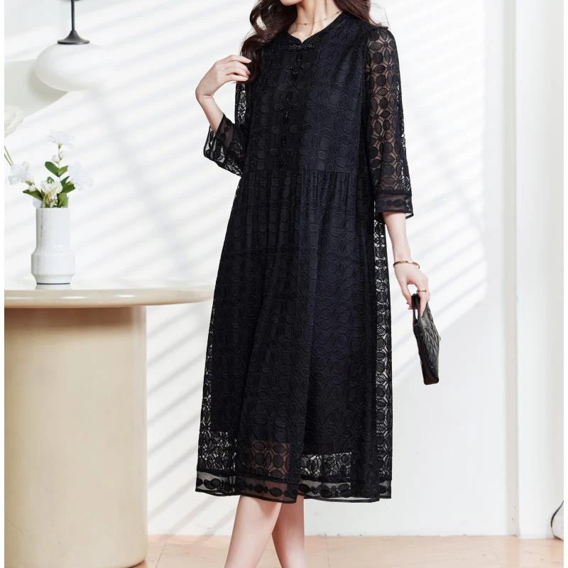 【奥兰多多&杨子家轻奢定制】中式连衣裙5238