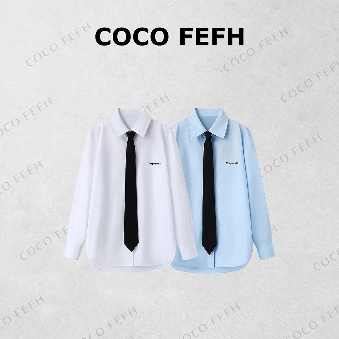 COCOFEFH【M】衬衫2025年春季新品高支高密棉质中性附领K1429