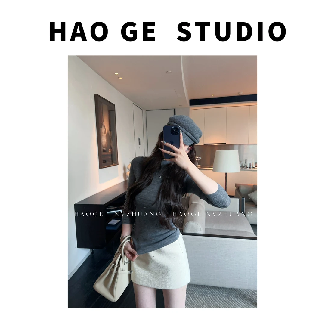 浩哥严选●扬子纱HGQ5ZZS3218A全羊毛针织衫预显瘦百搭修身设计感