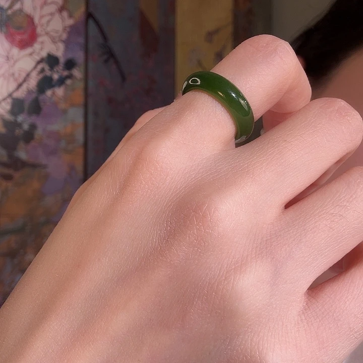 和田玉未镶嵌戒指