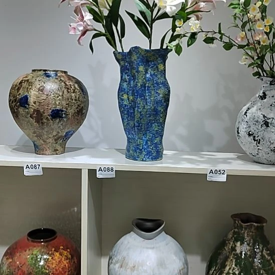 瓷片景德镇陶瓷花瓶蓝色系