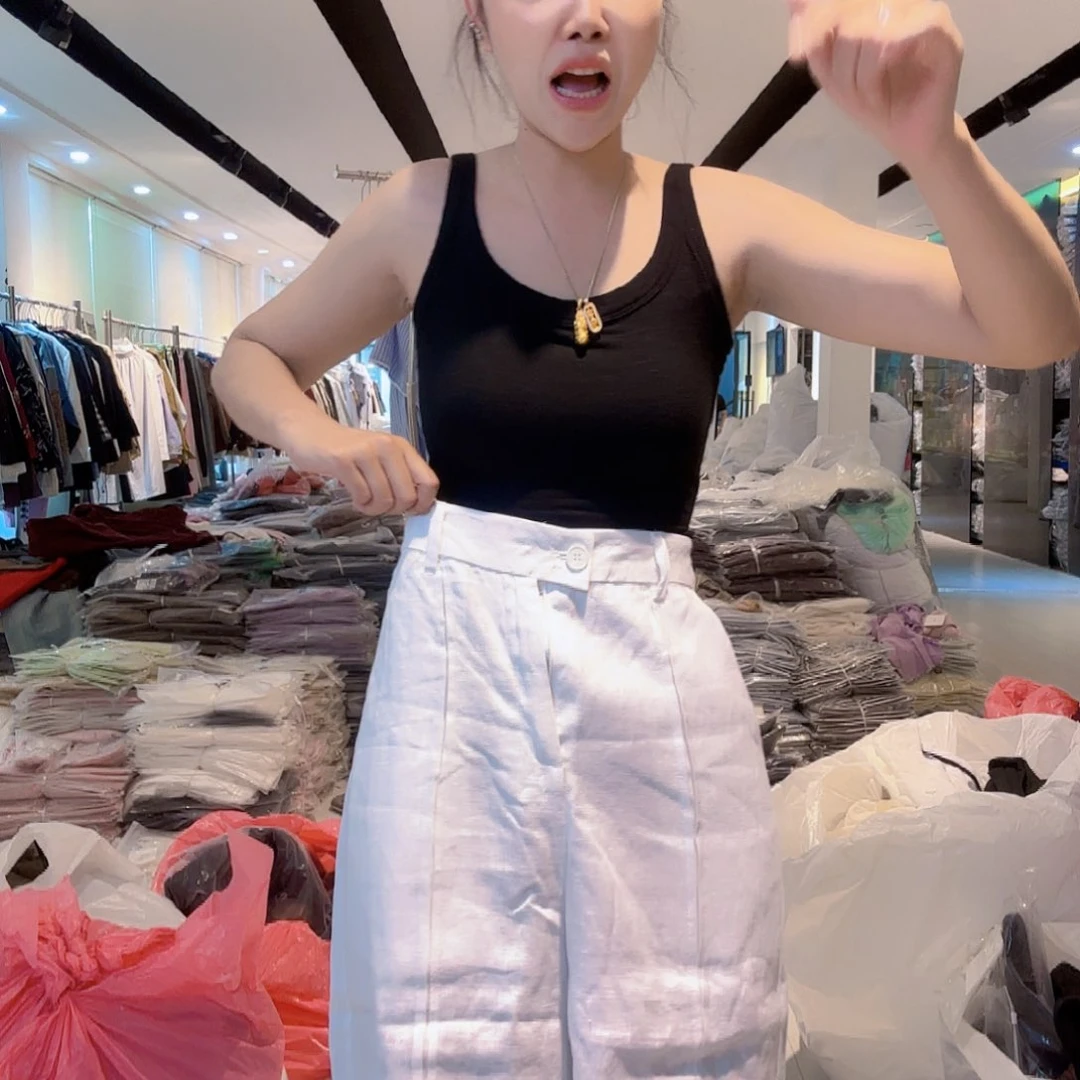S110斤亚麻白色裤子