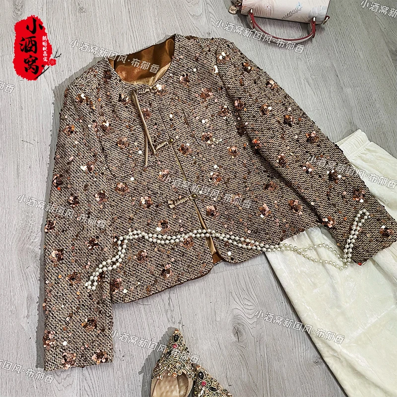 [星游]小酒窝新国风 气质时尚亮片外套-52/553