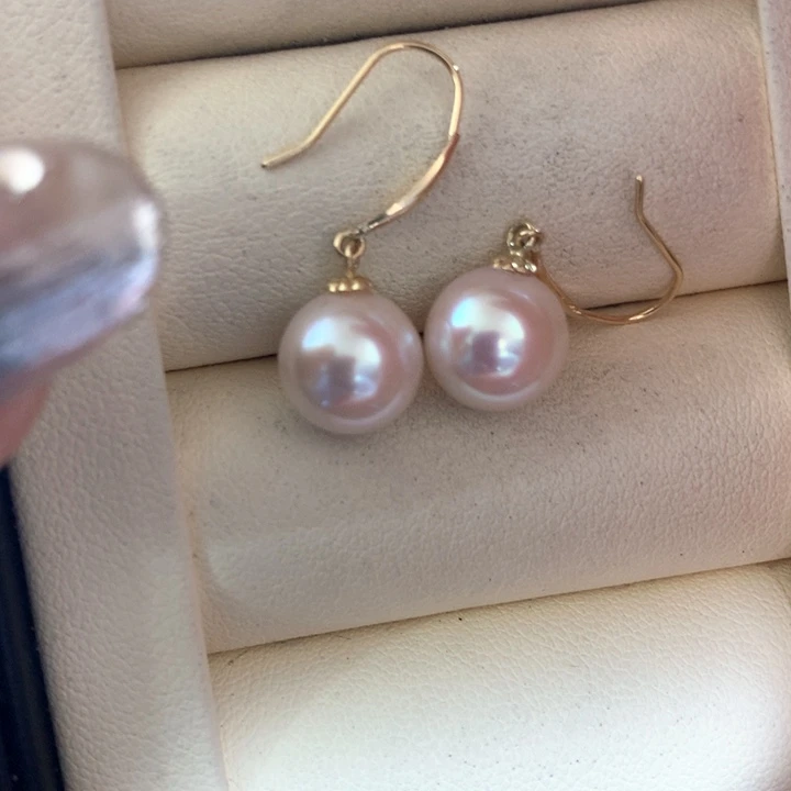 18K金镶嵌耳饰海水珍珠