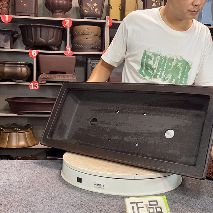 宜兴紫砂花盆长方