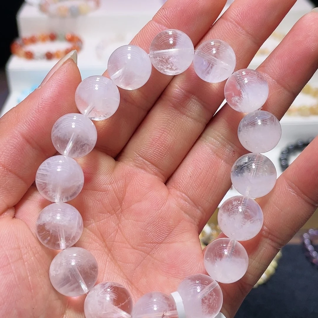 水晶手链未镶嵌阿*蓝针白幽灵共生13.7