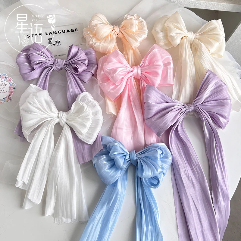 【星语】法式蝴蝶结珠光纱diy 雪缎涟漪布料包花纱氛围感鲜花包装