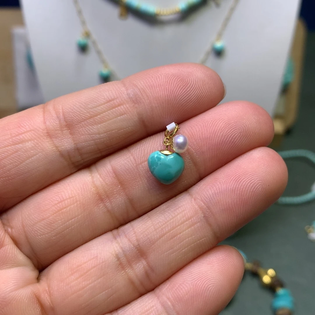 绿松石滴流18K金镶嵌