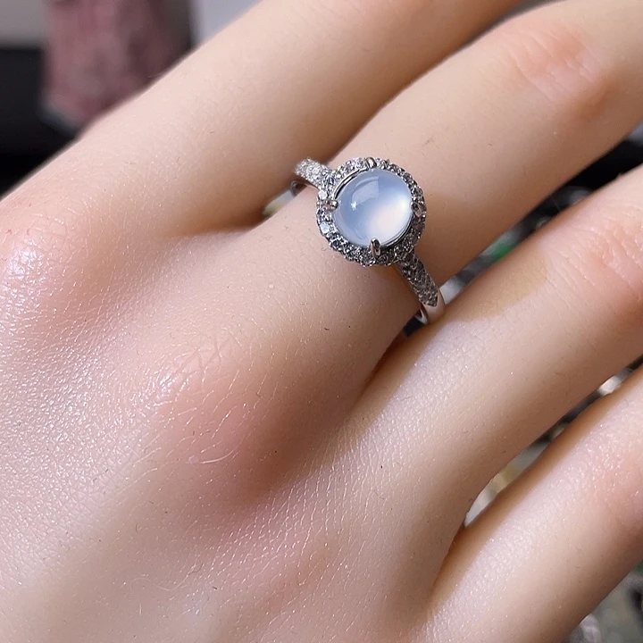 翡翠银S925镶嵌戒指