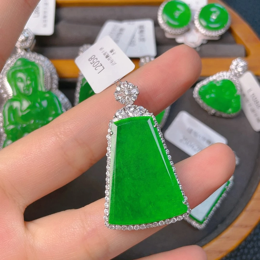 【闪购商品】翡翠银S925镶嵌吊坠(不含链)