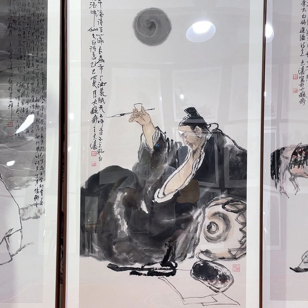 国画手绘画作品带框80/160