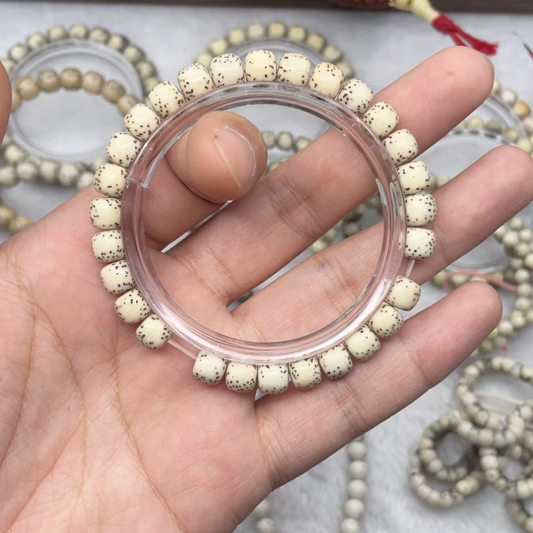 星月菩提手串瓷白河豚8x7放漏