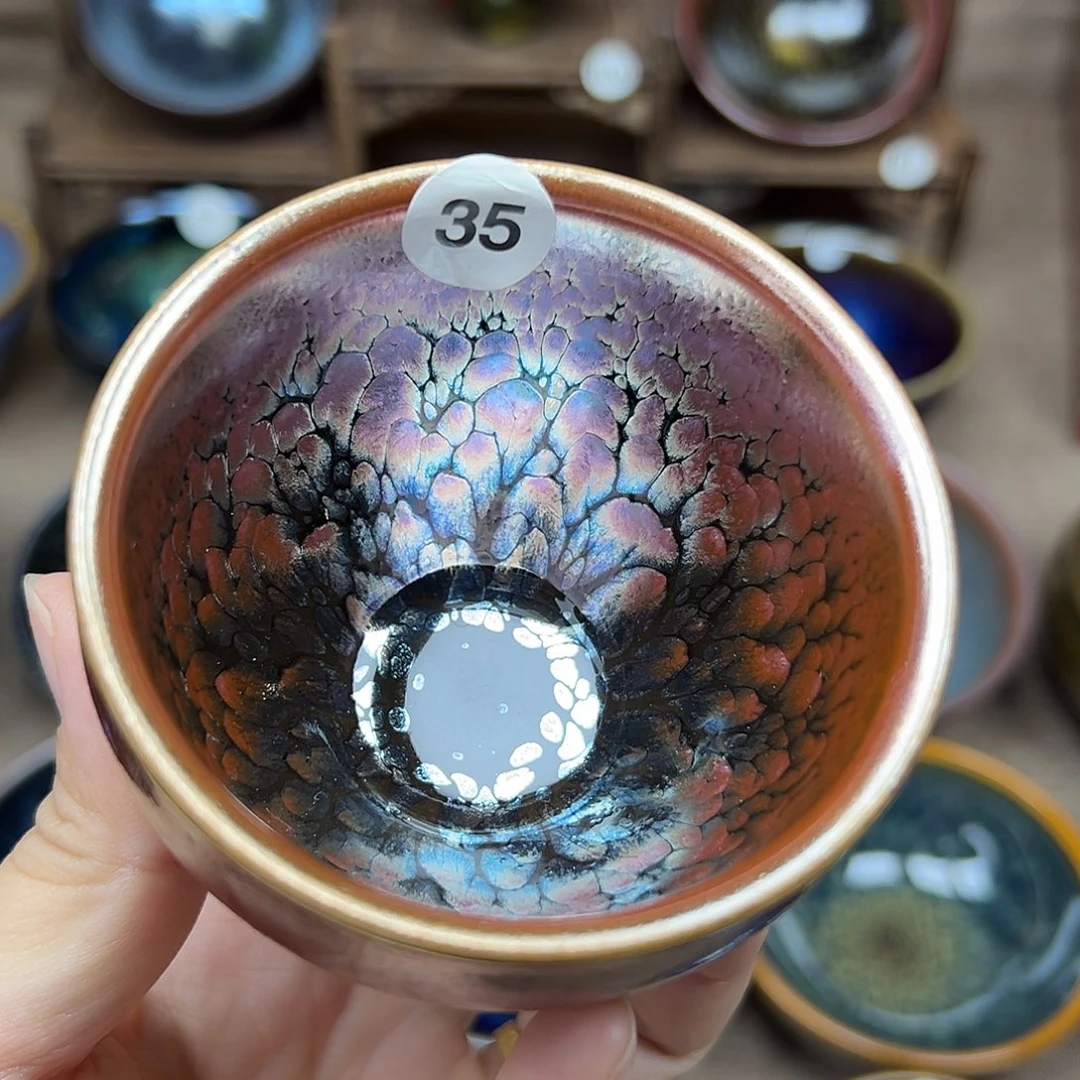 茶盏彩金建盏主人杯
