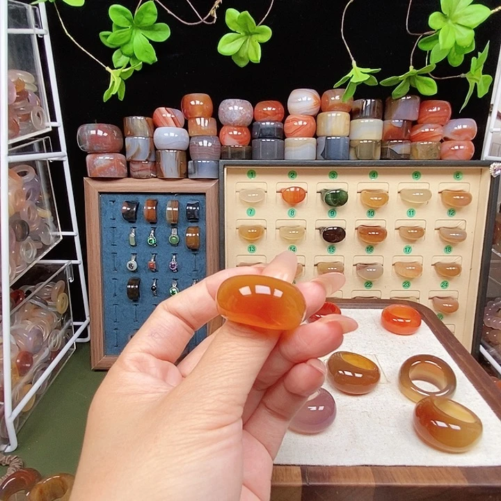 静***醒玛瑙/玉髓合金戒指