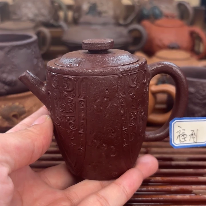 紫砂茶壶高青铜原矿老紫泥100c