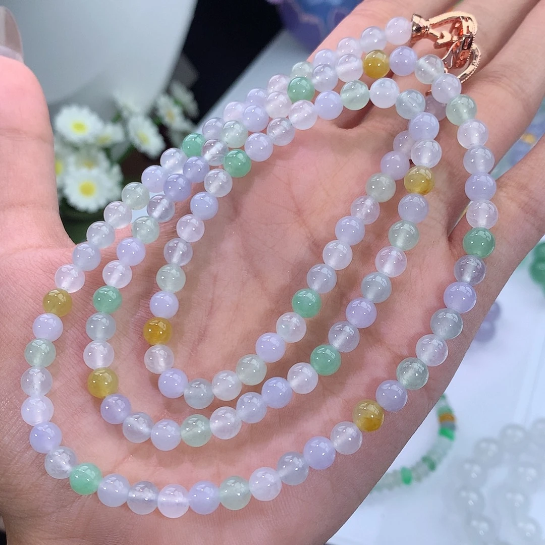 翡翠未镶嵌手链20号冰多宝项链