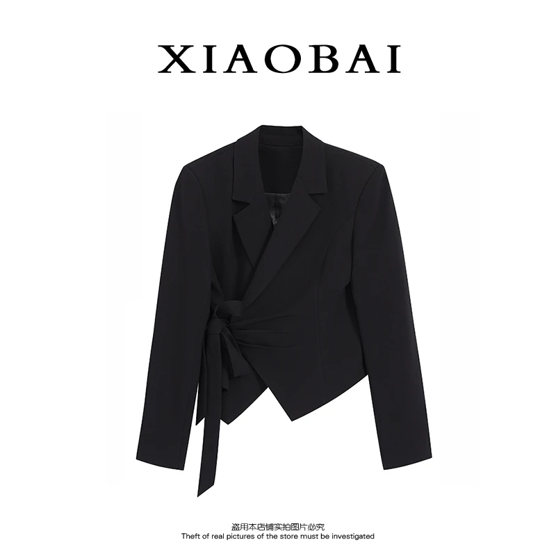 XIAOBAI名媛气质短款西装外套时尚百搭上衣
