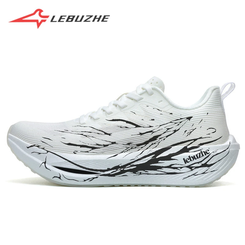 乐步者真碳板气垫鞋创意跑鞋情侣款网面跑鞋训练马拉松缓震跑步鞋