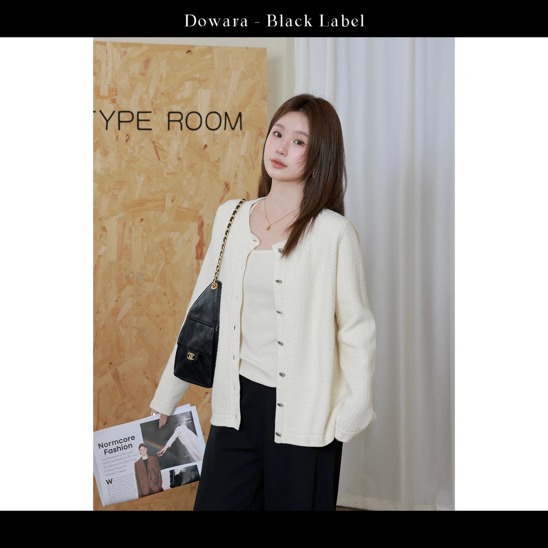 现货大婉酱黑标【冬令时】高级感重工针织开衫秋百搭小香外套2522D