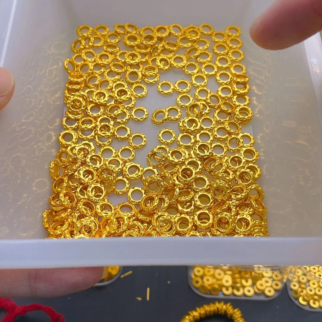 锆石铜合金锤纹盘缠8mm10个