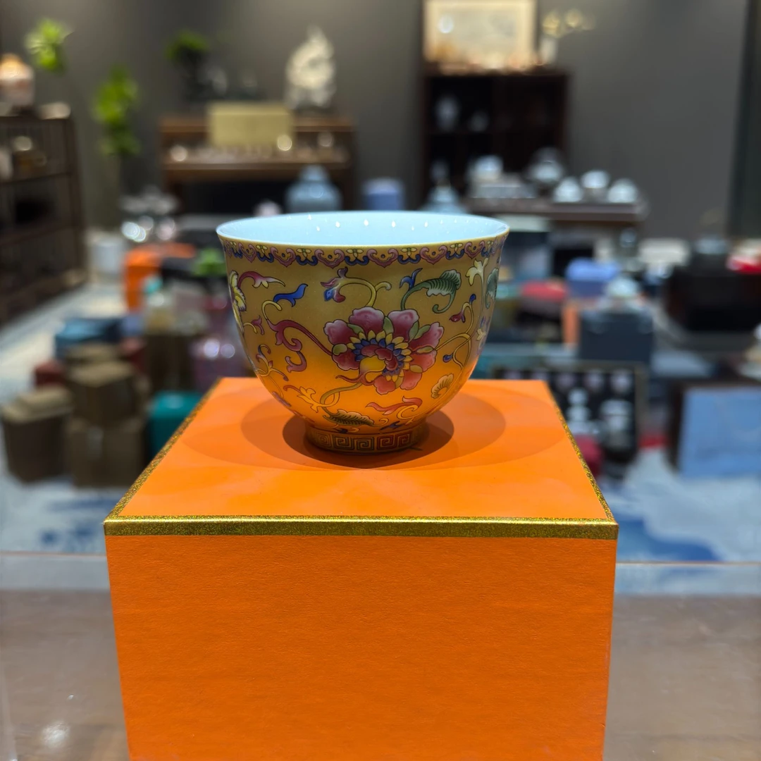 珐琅彩印记主人杯茶杯茶具@001358