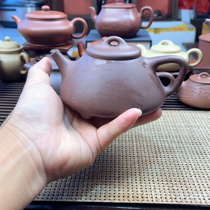 茶壶紫砂紫泥石瓢半手工
