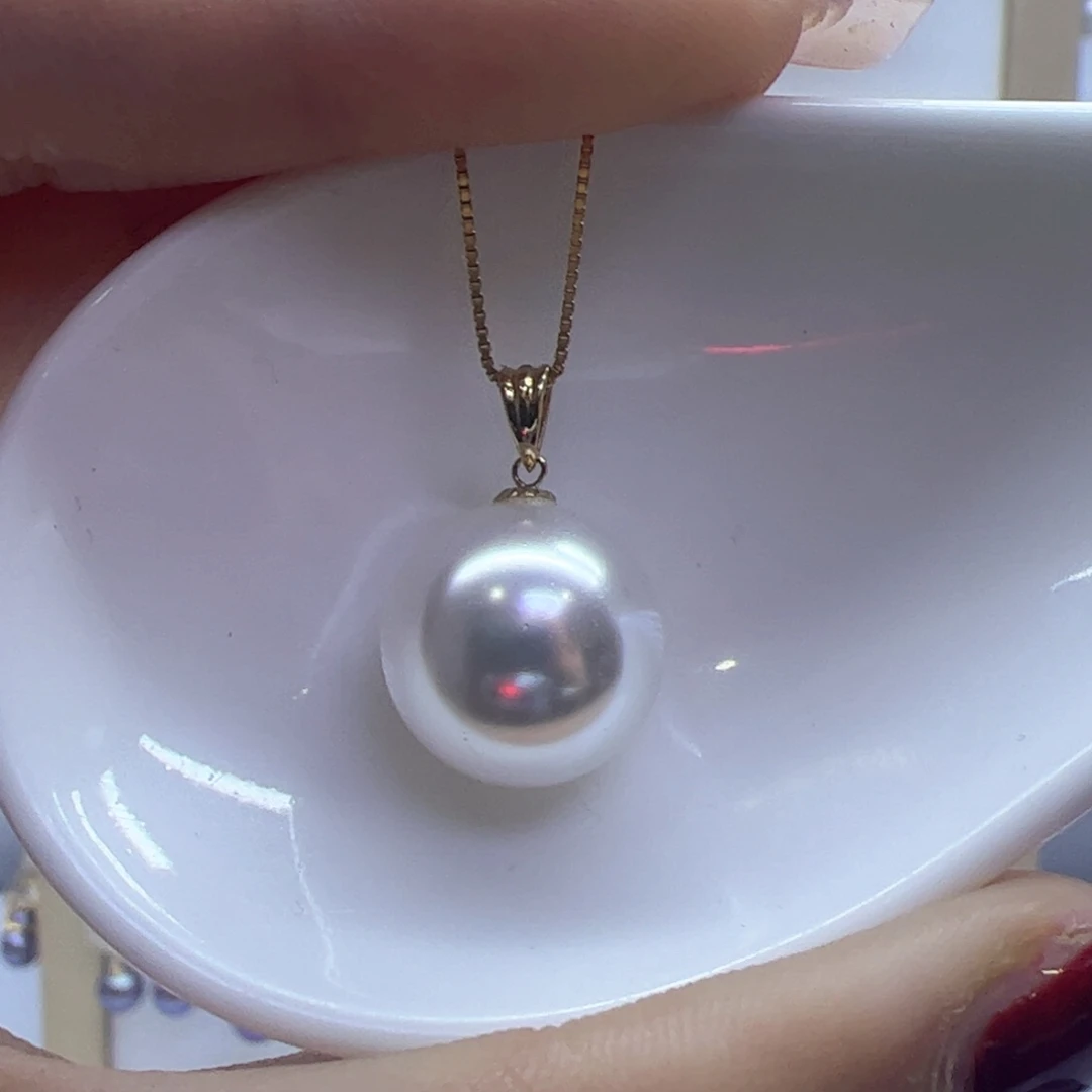 淡水珍珠吊坠(赠链)18K金镶嵌
