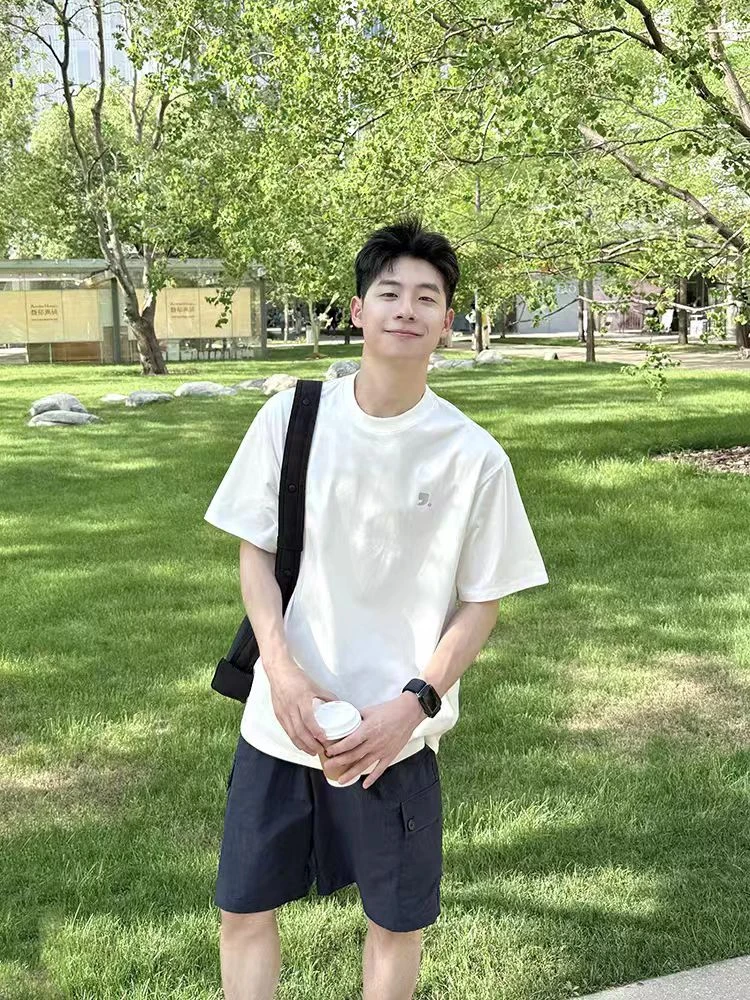 福利清  圆领  三色 薄款 海鸥印花 棉 T 短袖