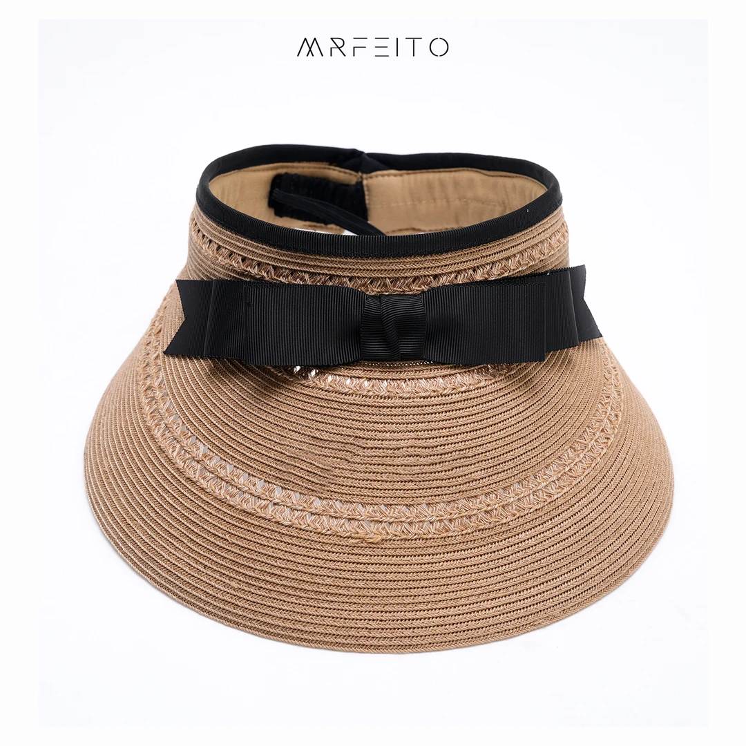 MRFEITO菲爷驾到【拍照伴侣】法式蝴蝶结无顶遮阳草帽H26MZ02X31235